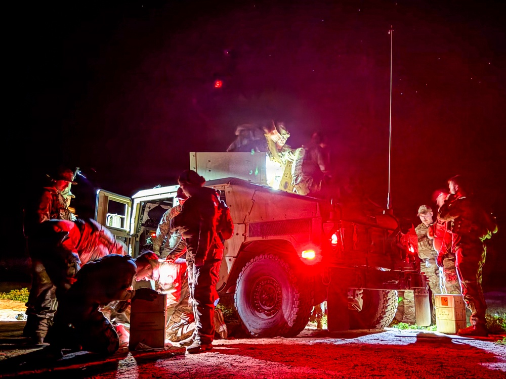 Security forces M240B night fire