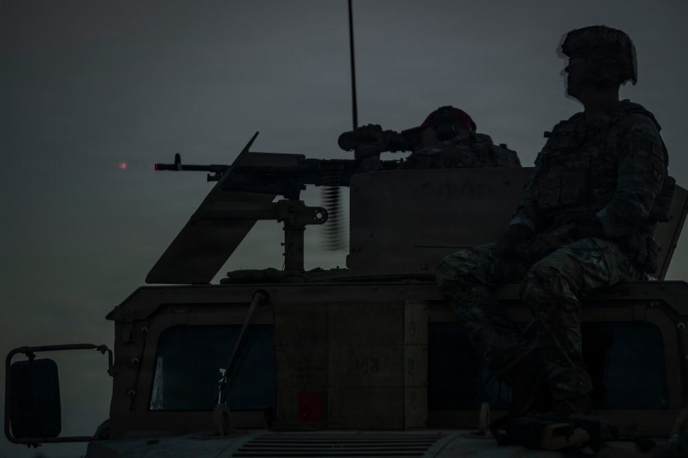 Security forces M240B night fire