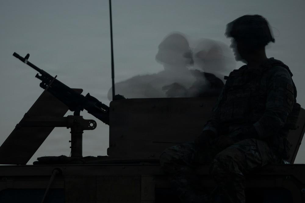 Security forces M240B night fire