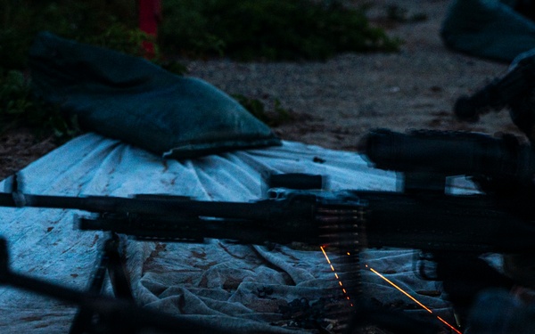 Security forces M240B night fire