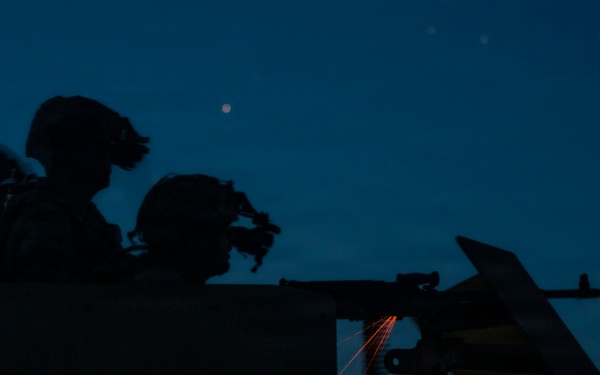 Security forces M240B night fire