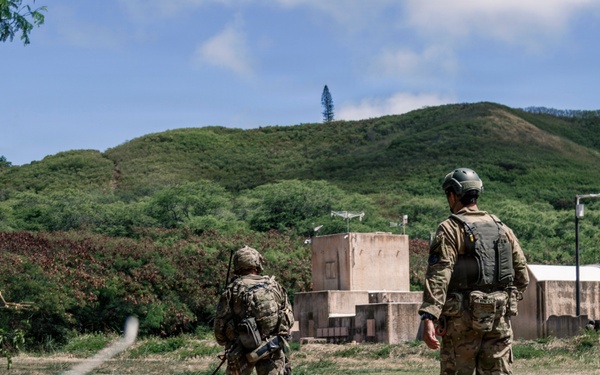 U.S. Navy and Partner EOD Forces participate in a dismounted response drill during RIMPAC 2026