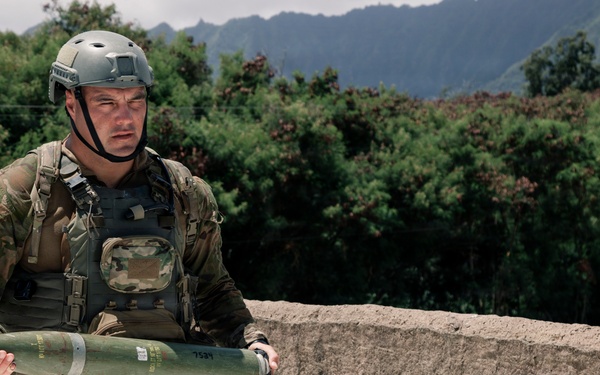U.S. Navy and Partner EOD Forces participate in a dismounted response drill during RIMPAC 2026