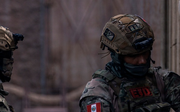 U.S. Navy and Partner EOD Forces participate in a dismounted response drill