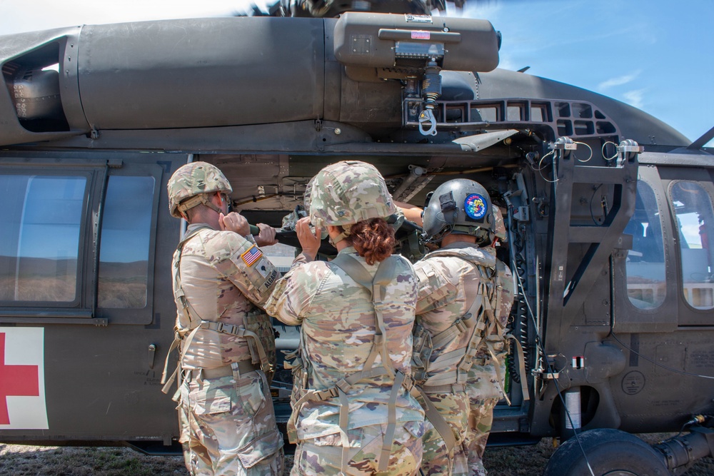181st Medical Company (Area Support) Conducts MEDEVAC Training with UH-60 Black Hawk