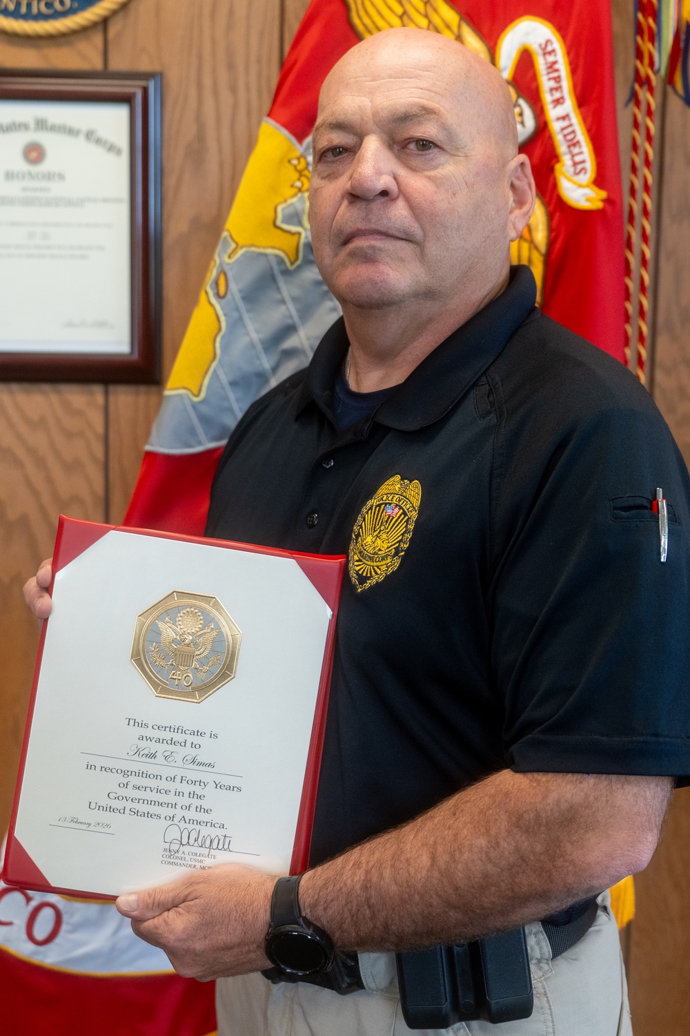 PMO Deputy Chief Keith Simas Receives the 40 Years of Service Award