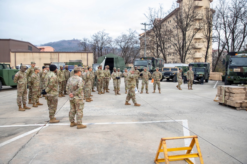 Soldiers prepare for Truck/MHE Rodeo at Camp Carroll