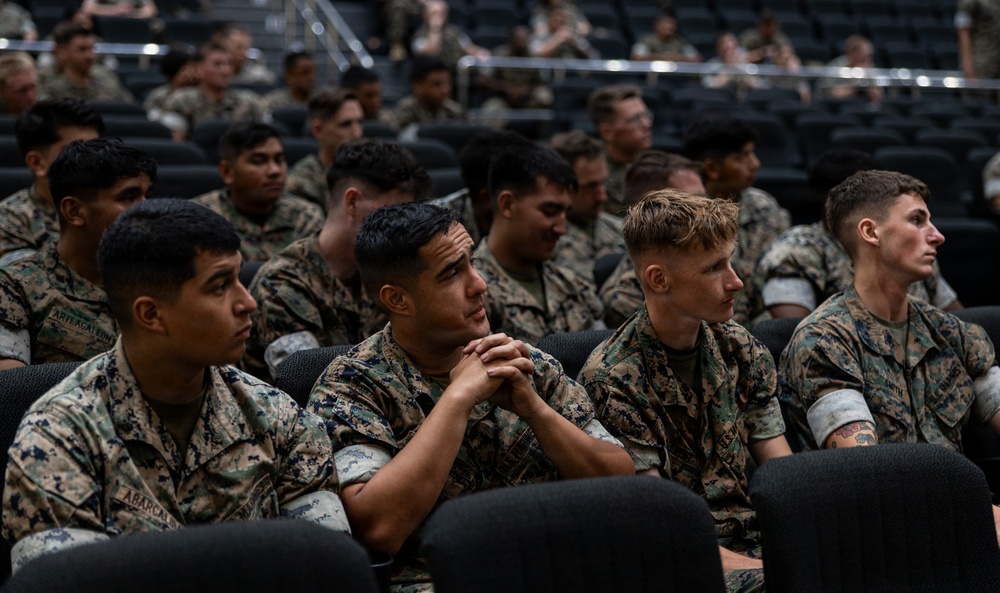 U.S. Marines Receive Brief from Chaplain