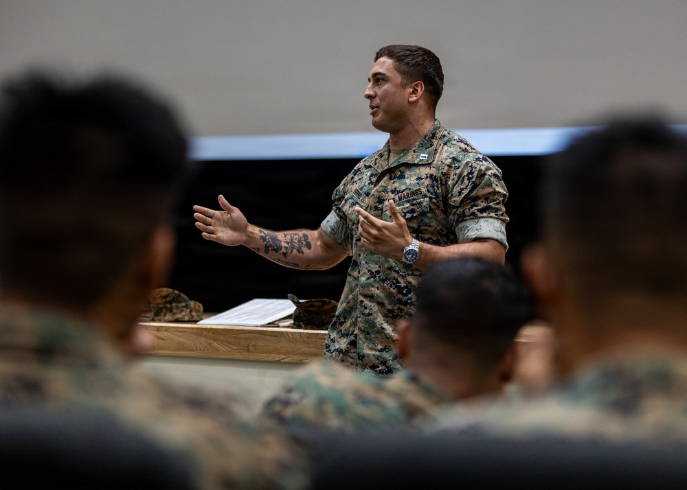 U.S. Marines Receive Brief from Chaplain