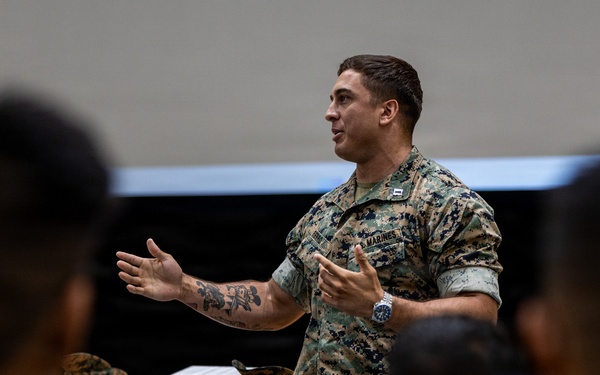 U.S. Marines Receive Brief from Chaplain