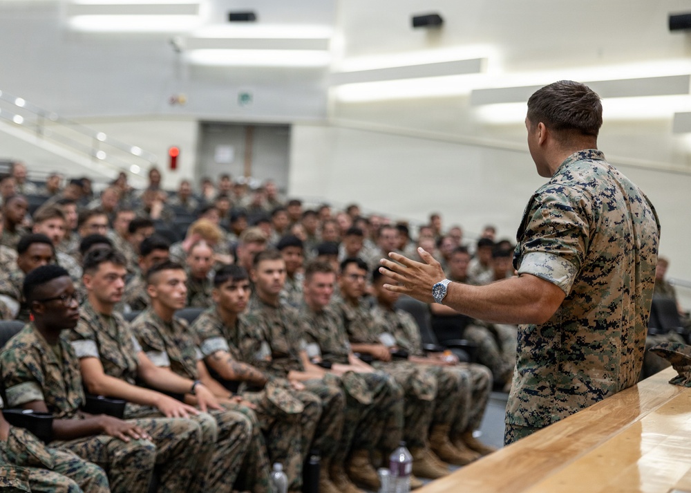 U.S. Marines Receive Brief from Chaplain