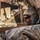 A military service member is visible from the hatch or turret position of an armored vehicle, wearing a combat helmet and tactical sunglasses. The surrounding environment shows heavy dust and wear on the equipment, suggesting an active operational desert environment. The soldier appears to be observing or scanning the surroundings from within the vehicle.