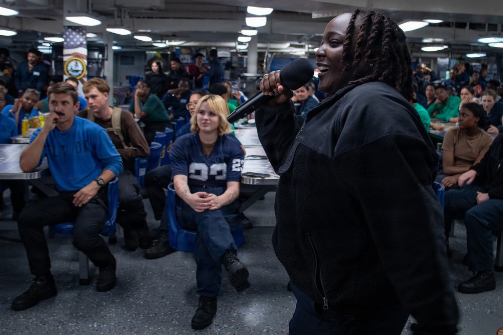 USS Theodore Roosevelt karaoke during RIMPAC 26
