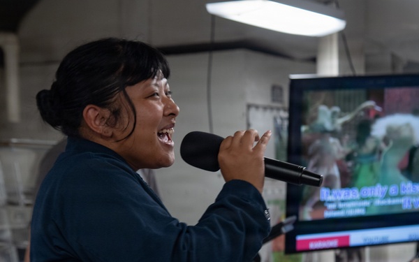 USS Theodore Roosevelt karaoke during RIMPAC 26