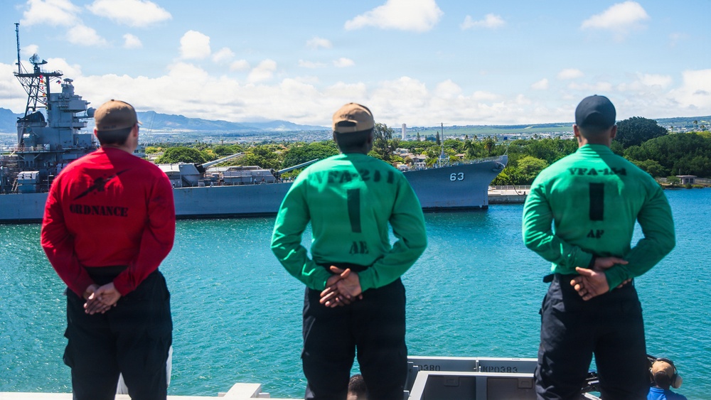 USS Theodore Roosevelt arrives at Pearl Harbor during RIMPAC 26