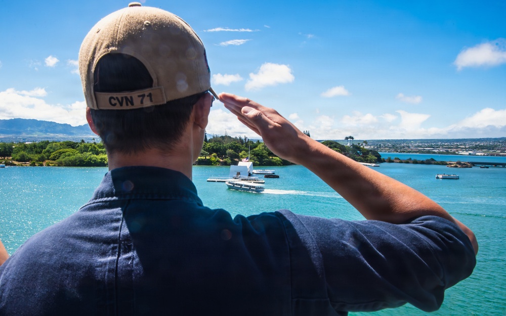 USS Theodore Roosevelt arrives at Pearl Harbor during RIMPAC 26