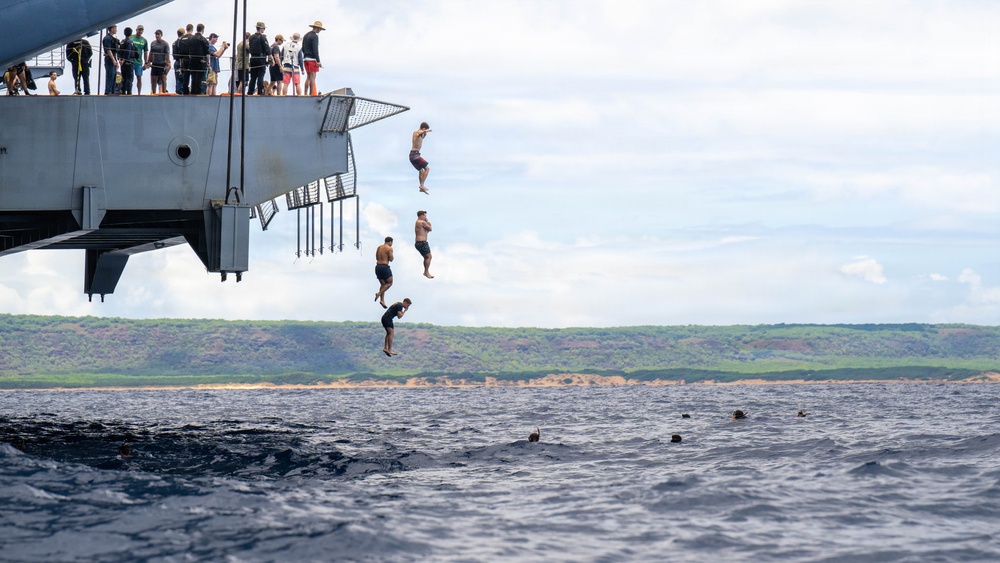 USS Theodore Roosevelt host steel beach picnic at sea during RIMPAC 26