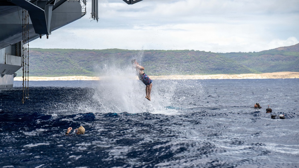 USS Theodore Roosevelt host steel beach picnic at sea during RIMPAC 26