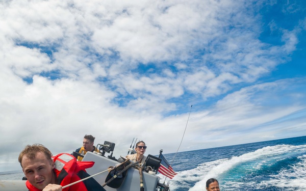USS Theodore Roosevelt host steel beach picnic at sea during RIMPAC 26