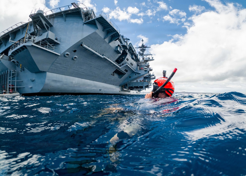USS Theodore Roosevelt host steel beach picnic at sea during RIMPAC 26