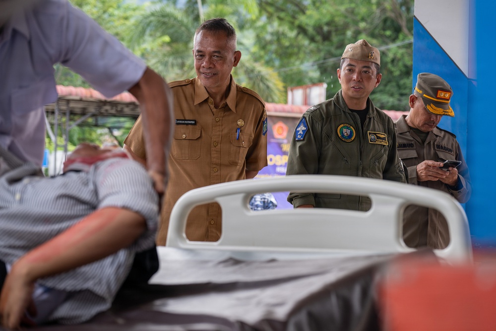 Pacific Partnership 2026 Mission Commander visits disaster management humanitarian assistance and disaster preparedness field exercise in Sibolga, Indonesia