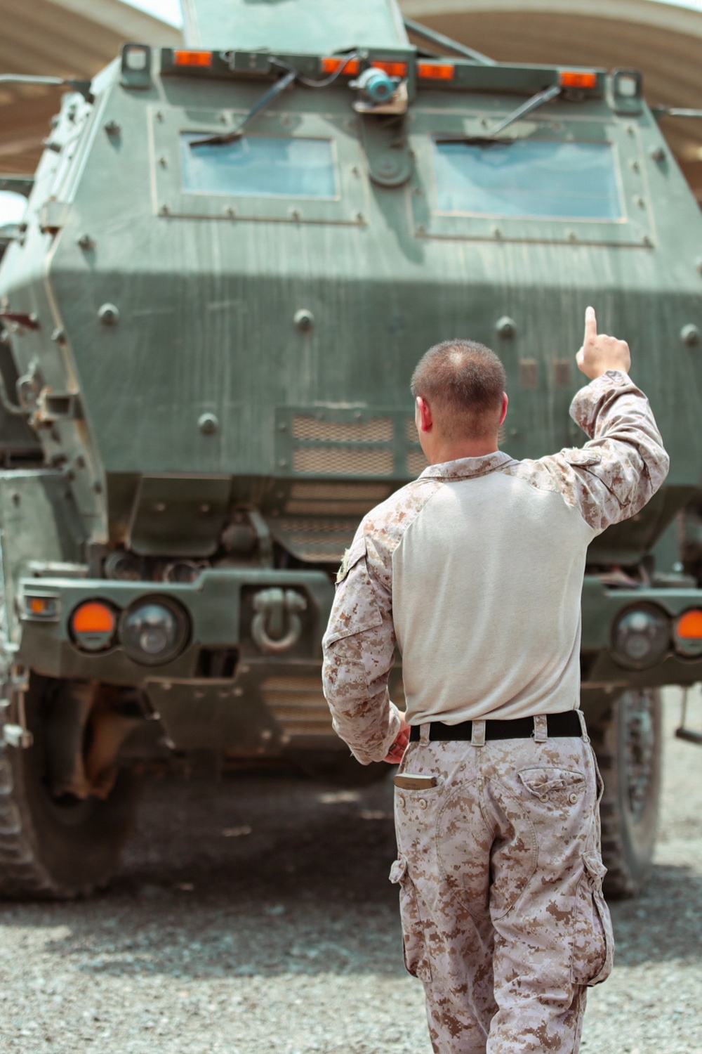U.S. Marines conduct HIMARS routine preventative maintenance