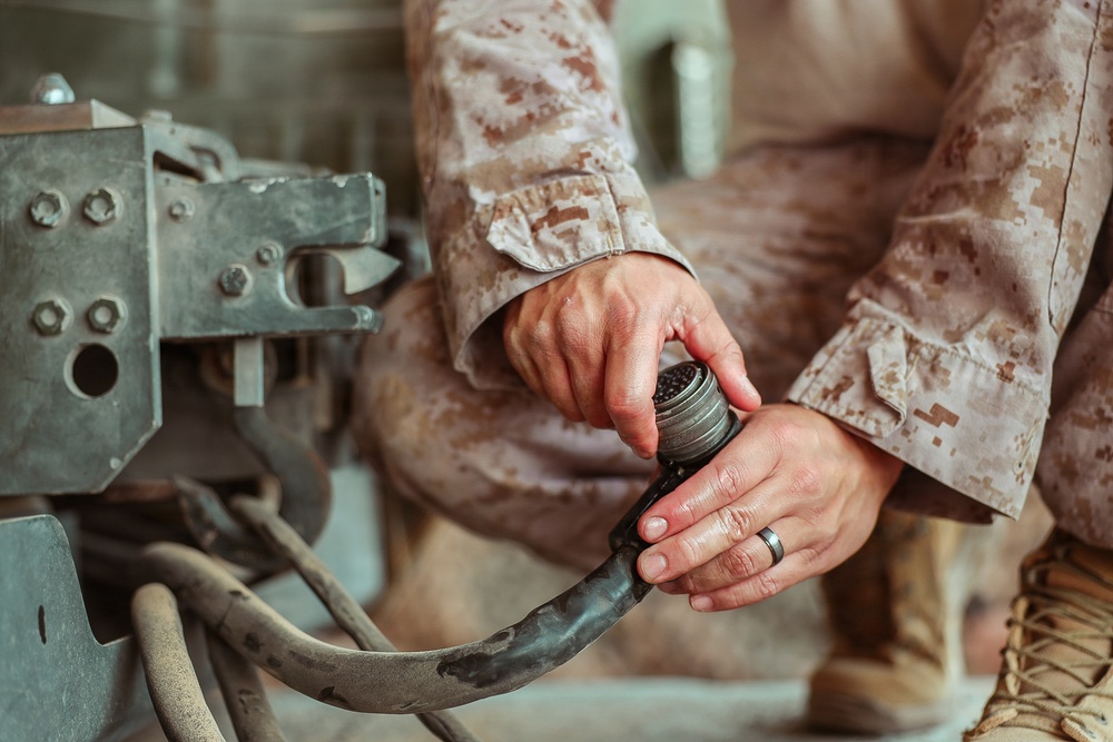 U.S. Marines conduct HIMARS routine preventative maintenance