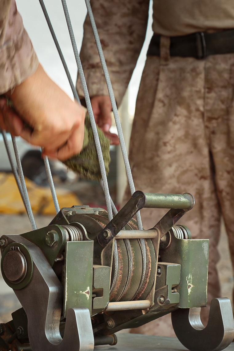 U.S. Marines conduct HIMARS routine preventative maintenance