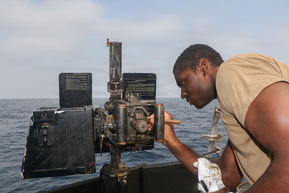 Frank E. Petersen Jr. Sailor Conducts Maintenance