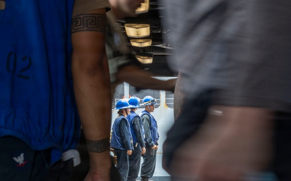 USS Comstock Conducts a Replenishment-At-Sea with USNS John Lewis