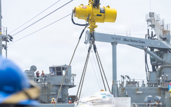 USS Comstock Conducts a Replenishment-At-Sea with USNS John Lewis