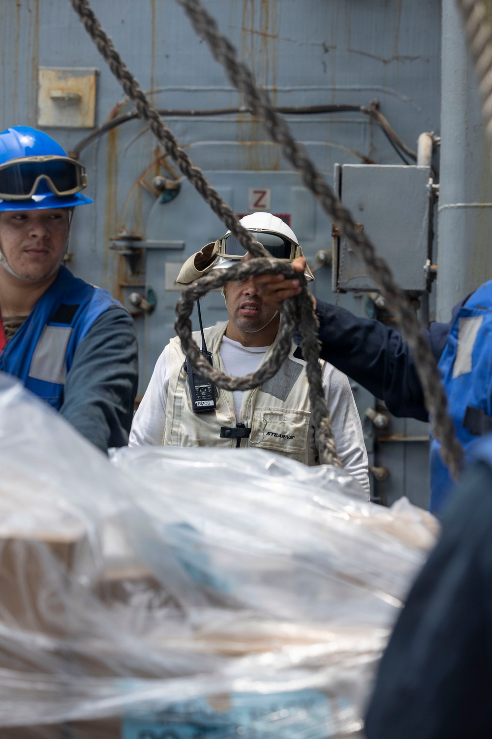 USS Comstock Conducts a Replenishment-At-Sea with USNS John Lewis