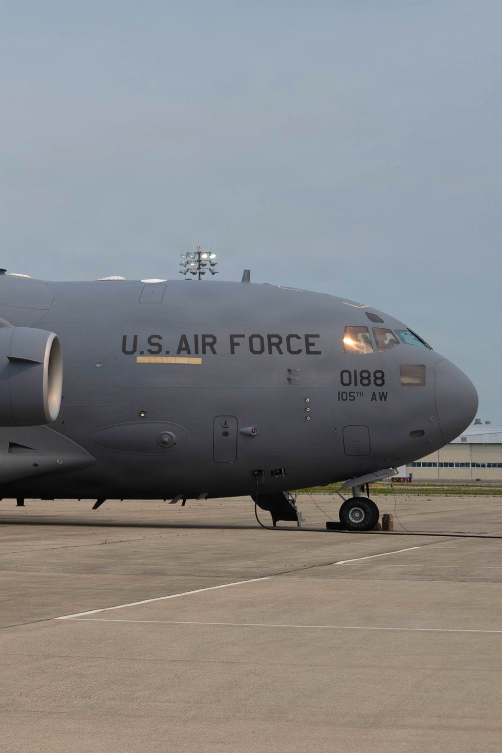 On the flightline at the 105 AW