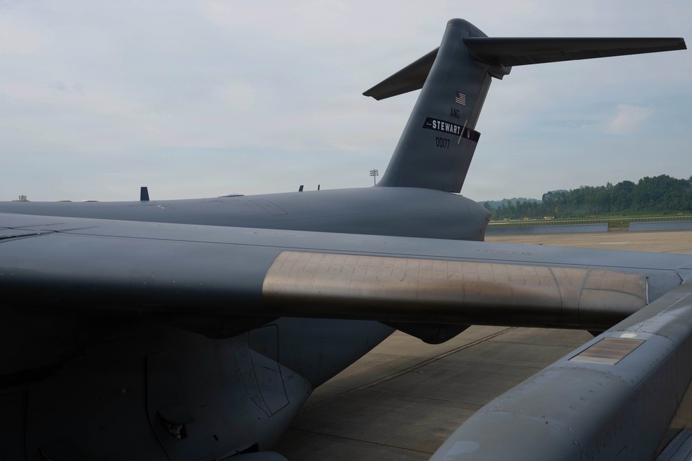 On the flightline at the 105 AW
