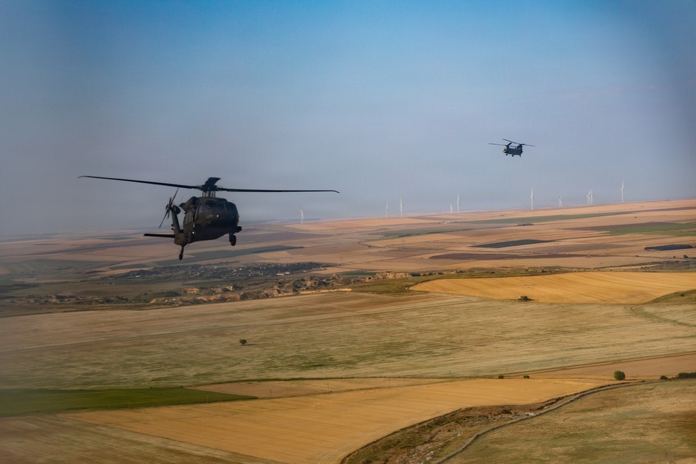 1st Combat Aviation Brigade conducts flight operations at MKAB, Romania