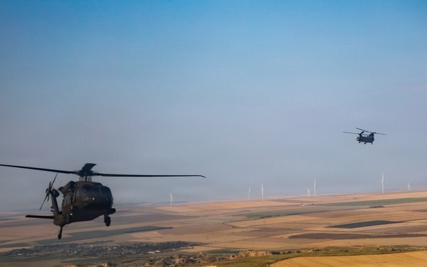 1st Combat Aviation Brigade conducts flight operations at MKAB, Romania