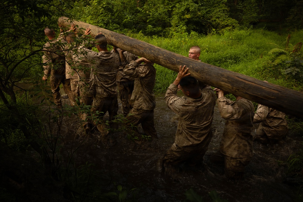 Alpha and Delta Company Complete the Montford Point Challenge Course at OCS