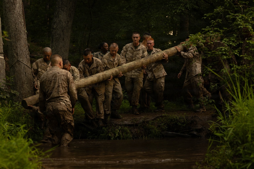 Alpha and Delta Company Complete the Montford Point Challenge Course at OCS