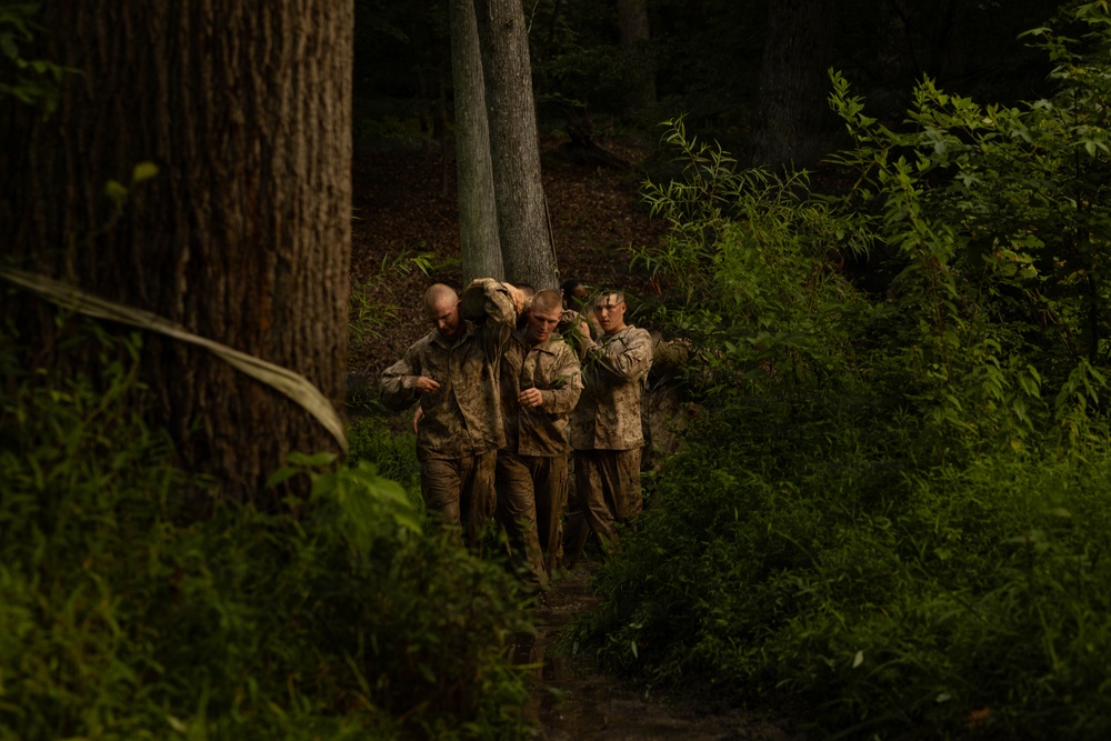 Alpha and Delta Company Complete the Montford Point Challenge Course at OCS