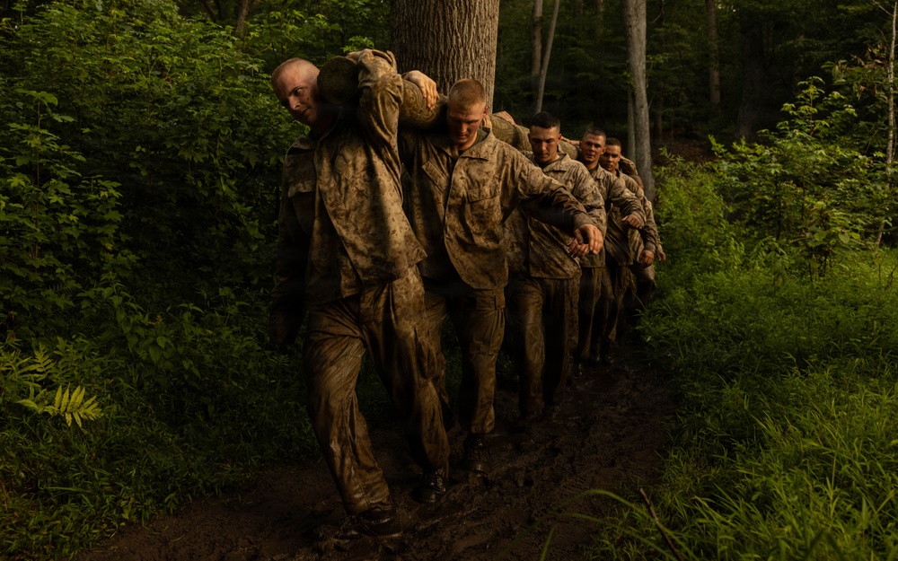 Alpha and Delta Company Complete the Montford Point Challenge Course at OCS