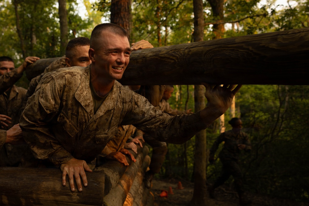 Alpha and Delta Company Complete the Montford Point Challenge Course at OCS