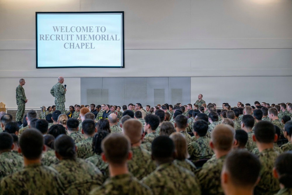 VCNO Visits Recruit Training Command
