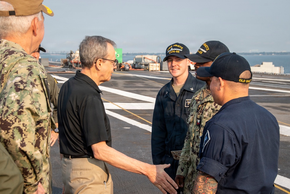 PTDO Under Secretary of the Navy visits USS Nimitz (CVN 68)