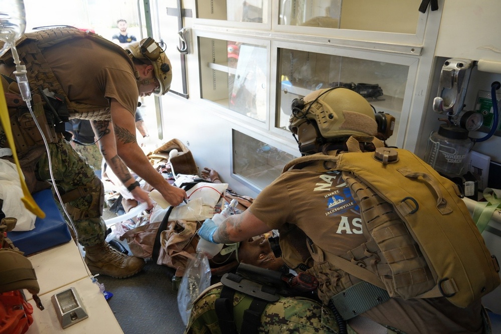 Navy ERCS Team Delivers Critical Care Inside Mobile Ambulance Simulator to Ensure Unbroken Casualty Transport Pipeline