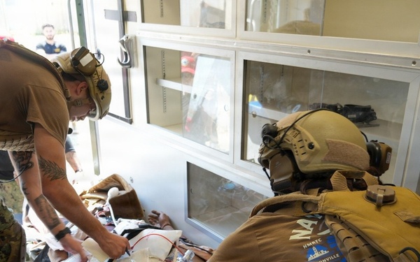 Navy ERCS Team Delivers Critical Care Inside Mobile Ambulance Simulator to Ensure Unbroken Casualty Transport Pipeline
