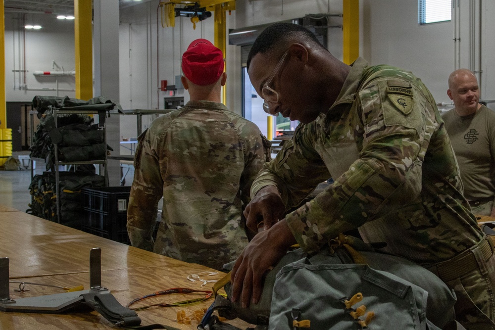 338th QM TADC prep parachutes for air drop