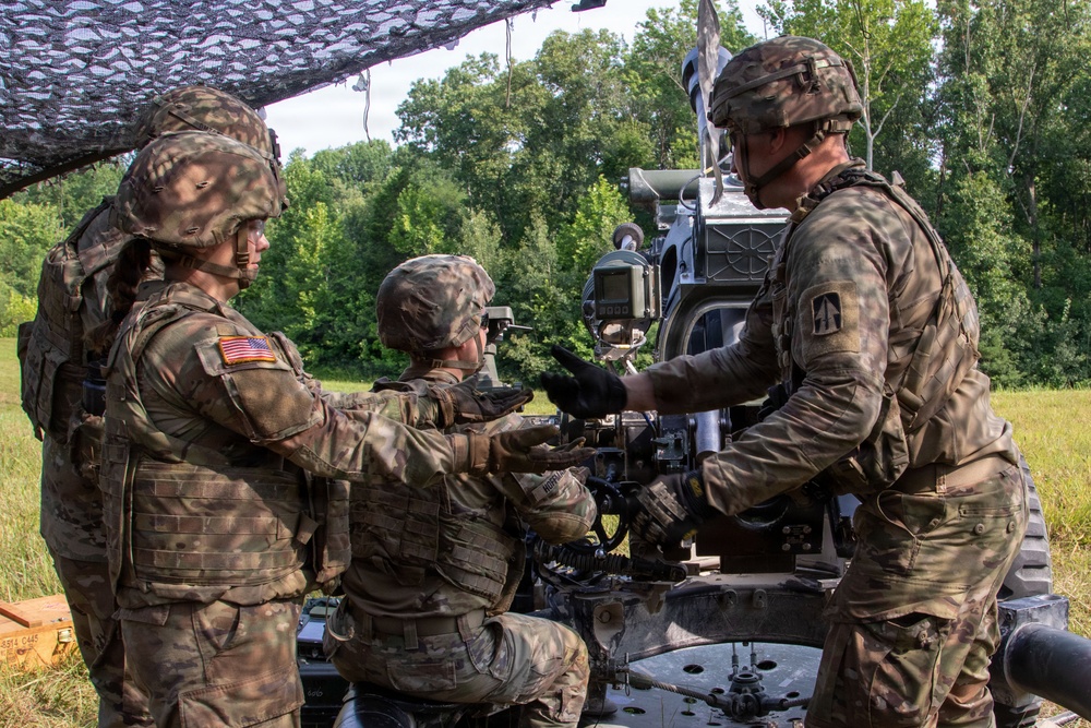 76th MBCT Field Artillery Soldiers conduct a dry-fire Exercise