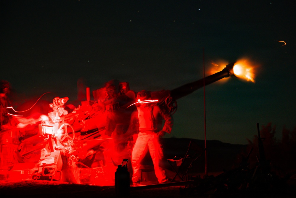 Marines with 1st Battalion, 11th Marine Regiment sling rounds during FSCEX