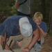 Fire starting with a drill and bow