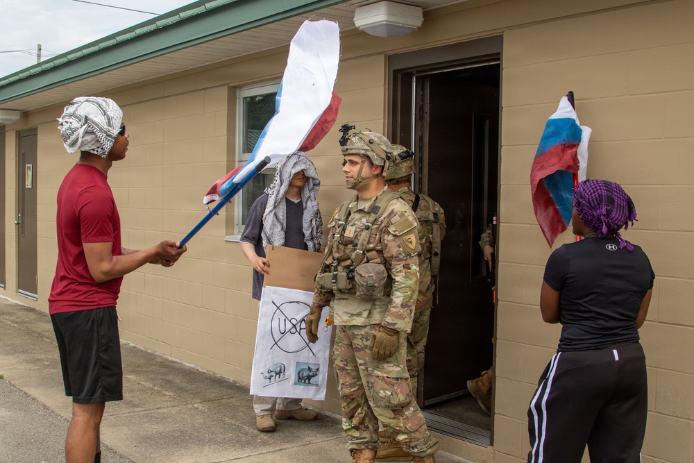 1-290th BSB simulates a protest during CRX 26-02